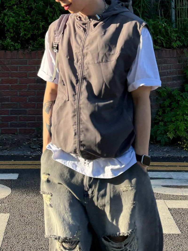 Tech poly hood vest 3C