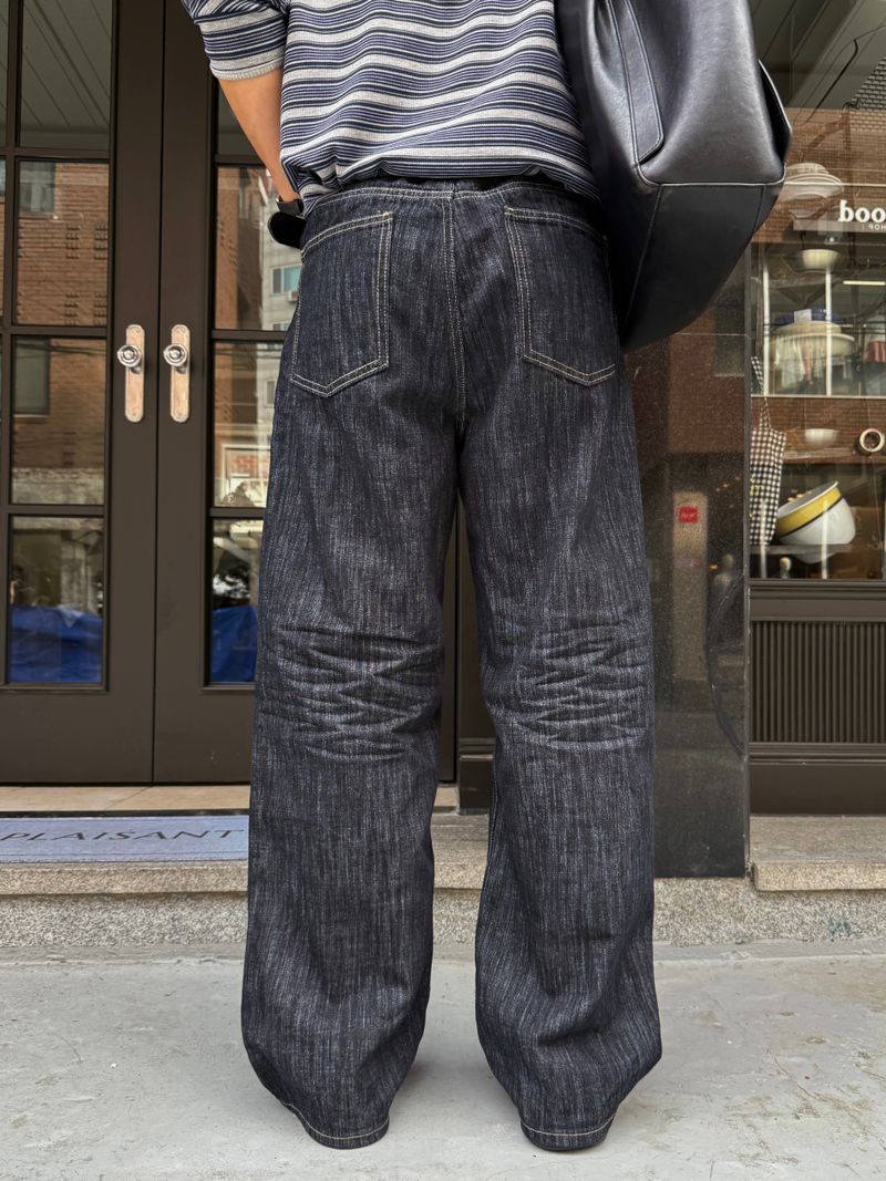 Nos Indigo embossed denim pants