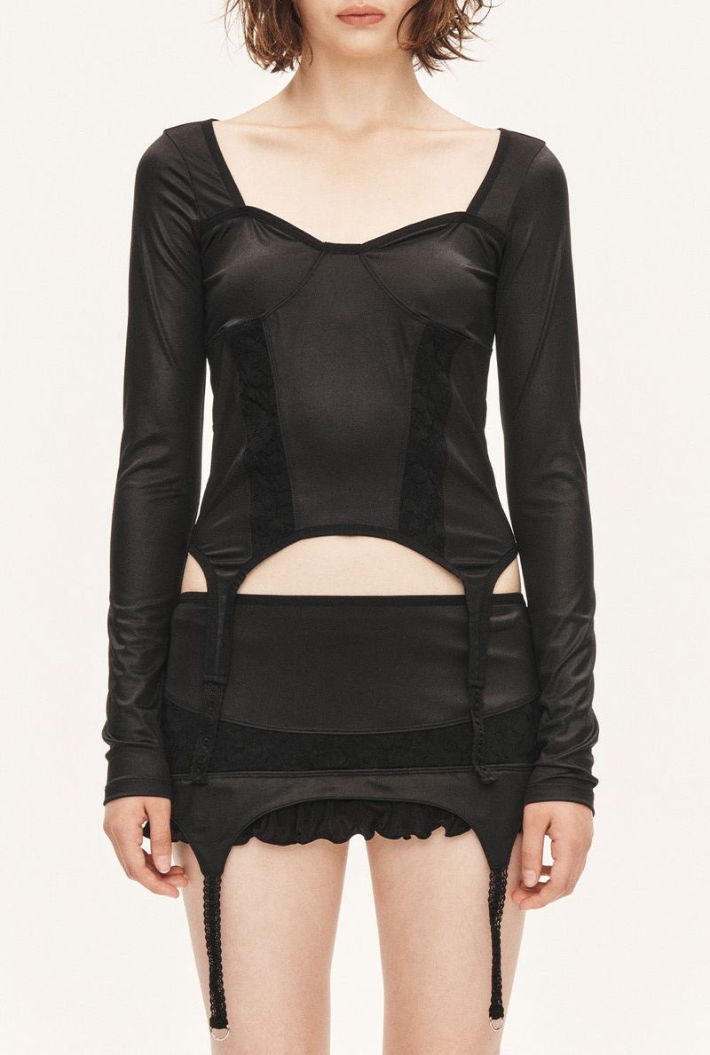 threetimes（スリータイムズ）の「Lace garter top（Tops）」
