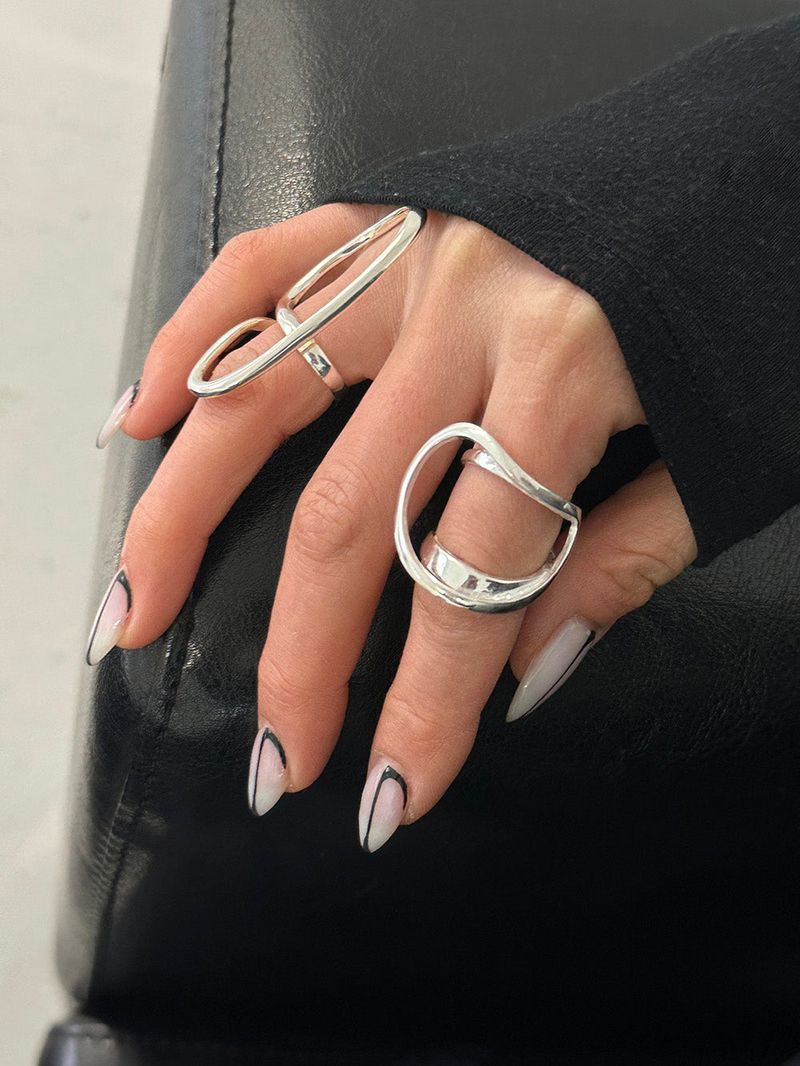 [925silver] Out frame ring