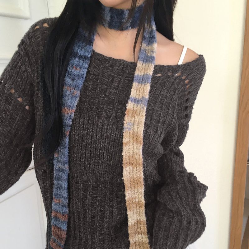 Emeon fur gradation Slim muffler scarf