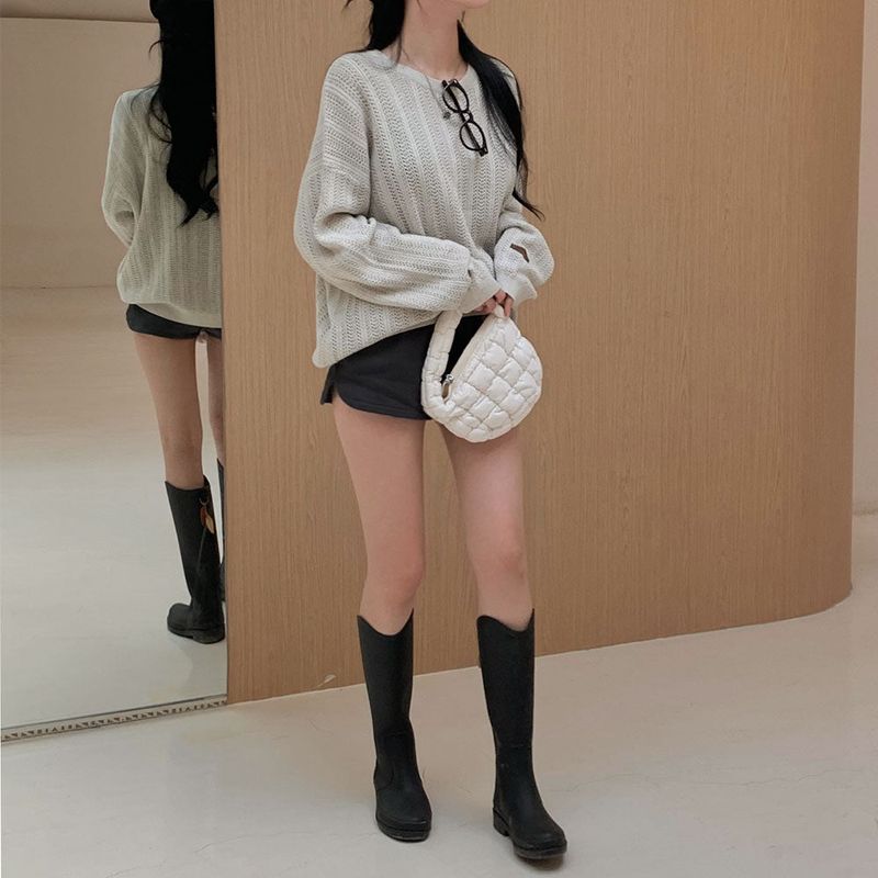 [Bellide made] Caramel Loose Fit Long Round Knitwear
