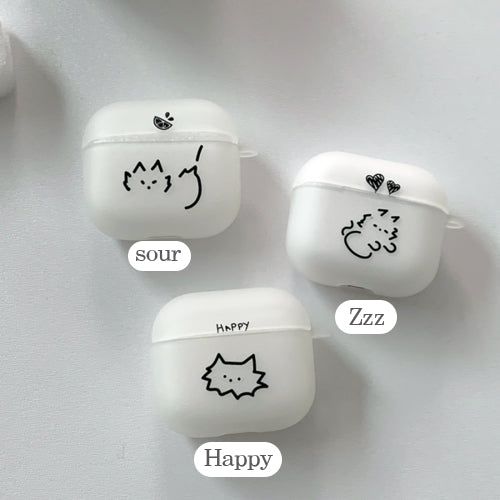 Poop cat AirPod case_matt