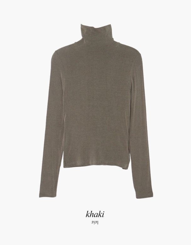 Basic Slim Fit Turtleneck T-shirt (5color)