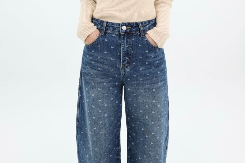 RIBBON-DYED CURVED FIT DENIM_BLUE code 26015