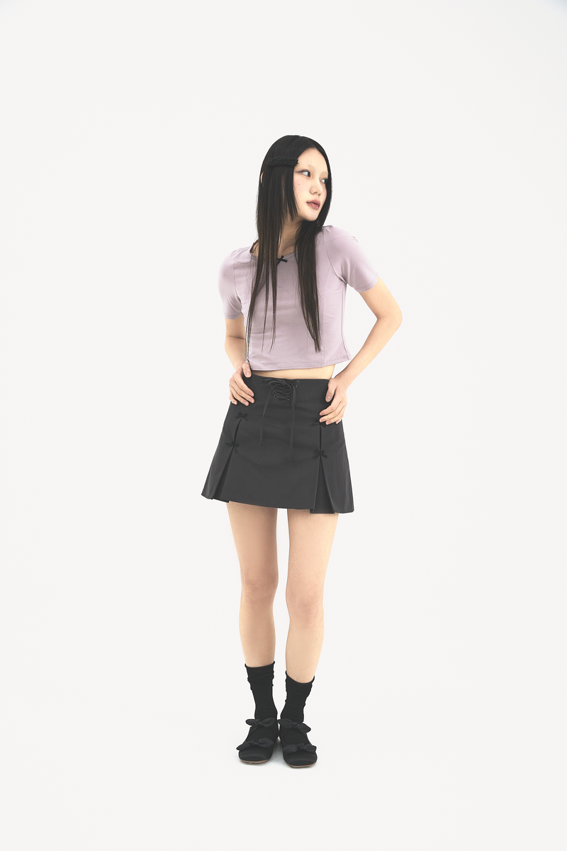 Ribbon pleats skirt