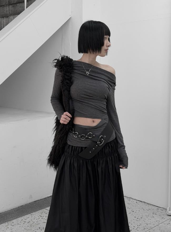 mnem（ムネム）の「Kels Cutout One-Off Long Sleeve Tee（Tops）」