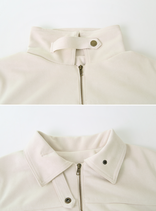 #Autumn Suede Collar Crop Jacket (4color)