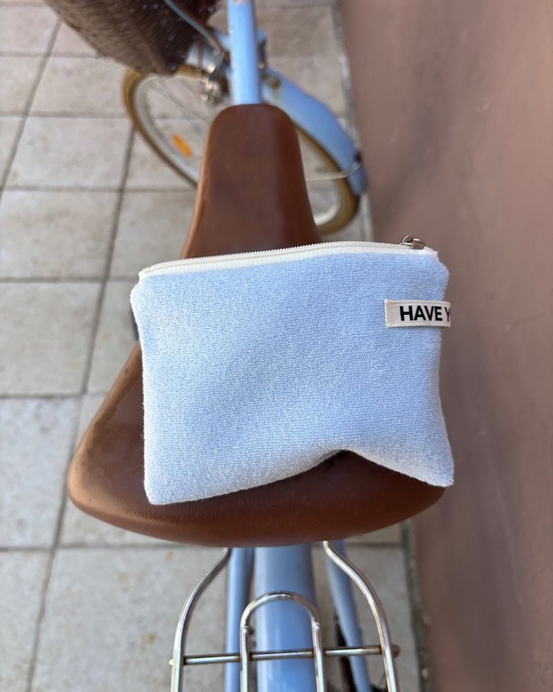 Terry flat pouch - sky blue , M size