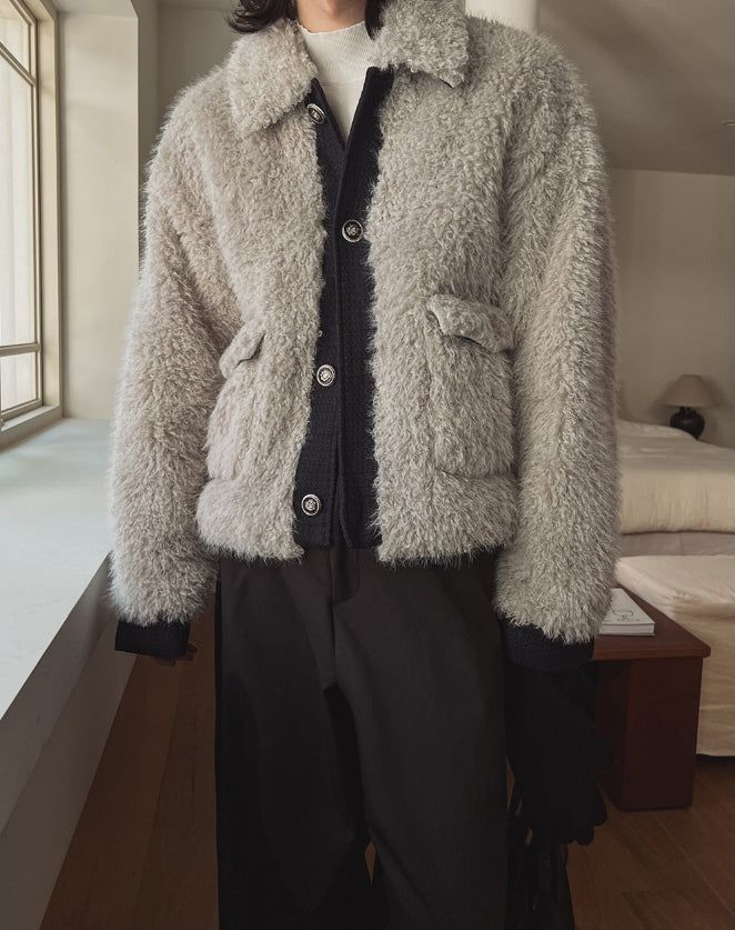 Superior tweed fur jacket