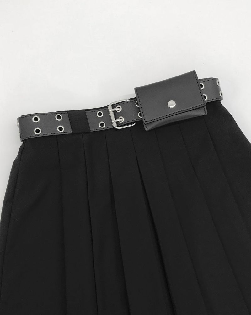 YWD PLEATS SKIRT + BELT (2color)