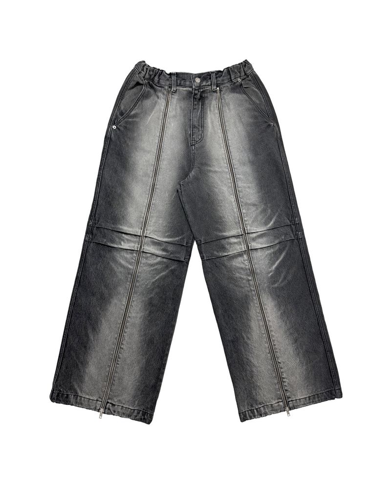 IUGAMAKARAS（イウガマカラス）の「Long Zipper Denim Pants (Black)（Pants）」