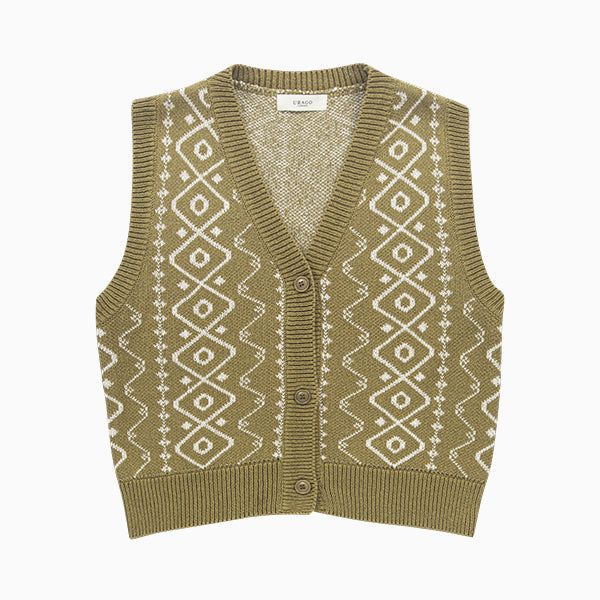 Draw jacquard vest