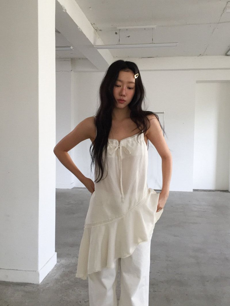 Rib Unbalanced Dress (3 colors)