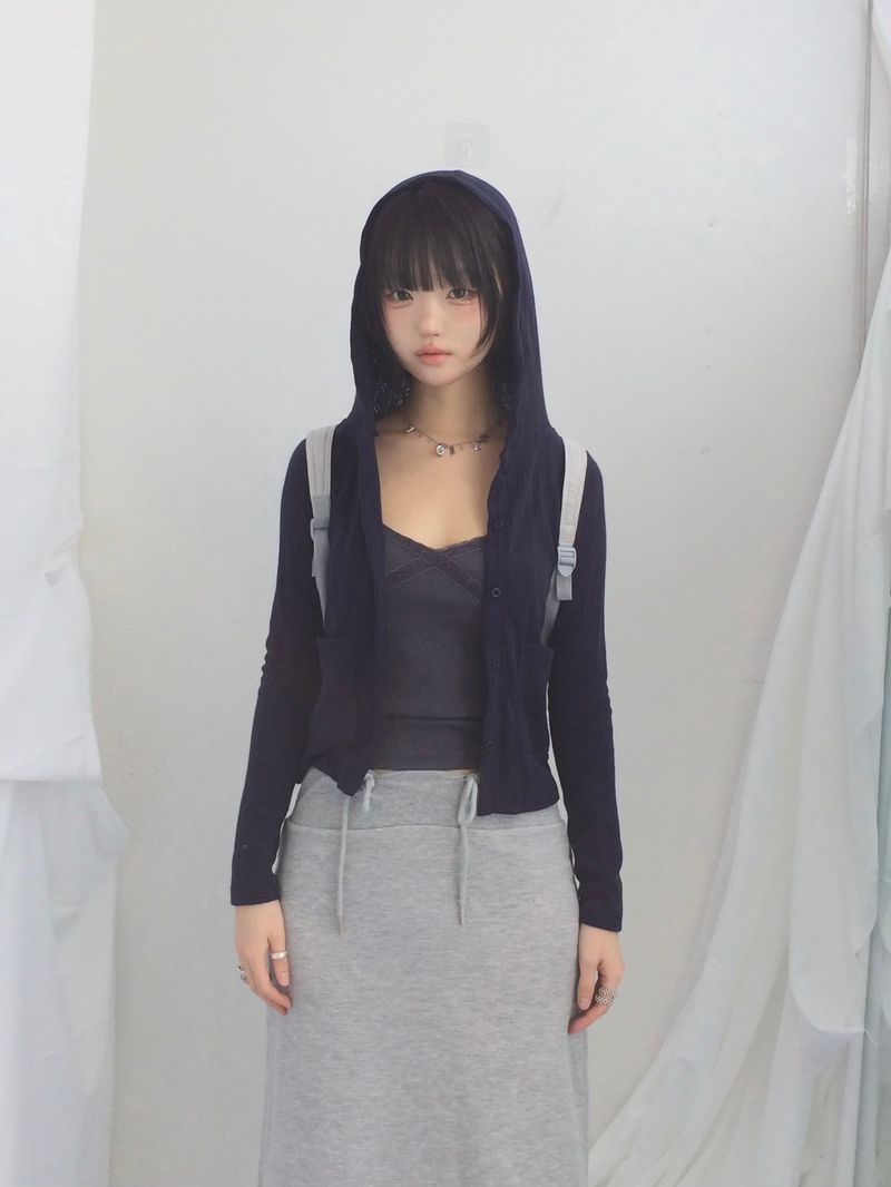 Slim Base String Long Skirt