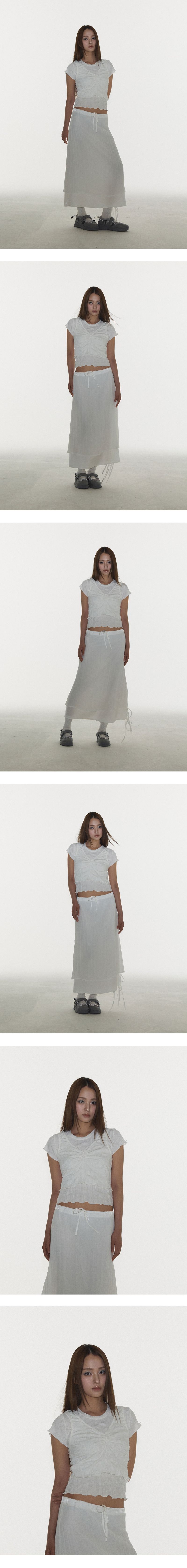 SHINE DOUBLE SKIRT IN WHITE