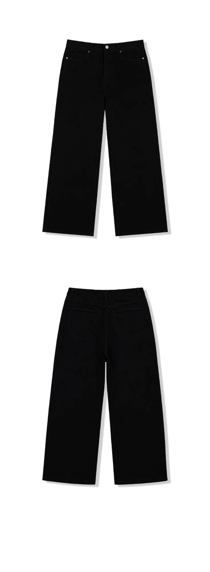 basic washing wide cotton pants (black)
