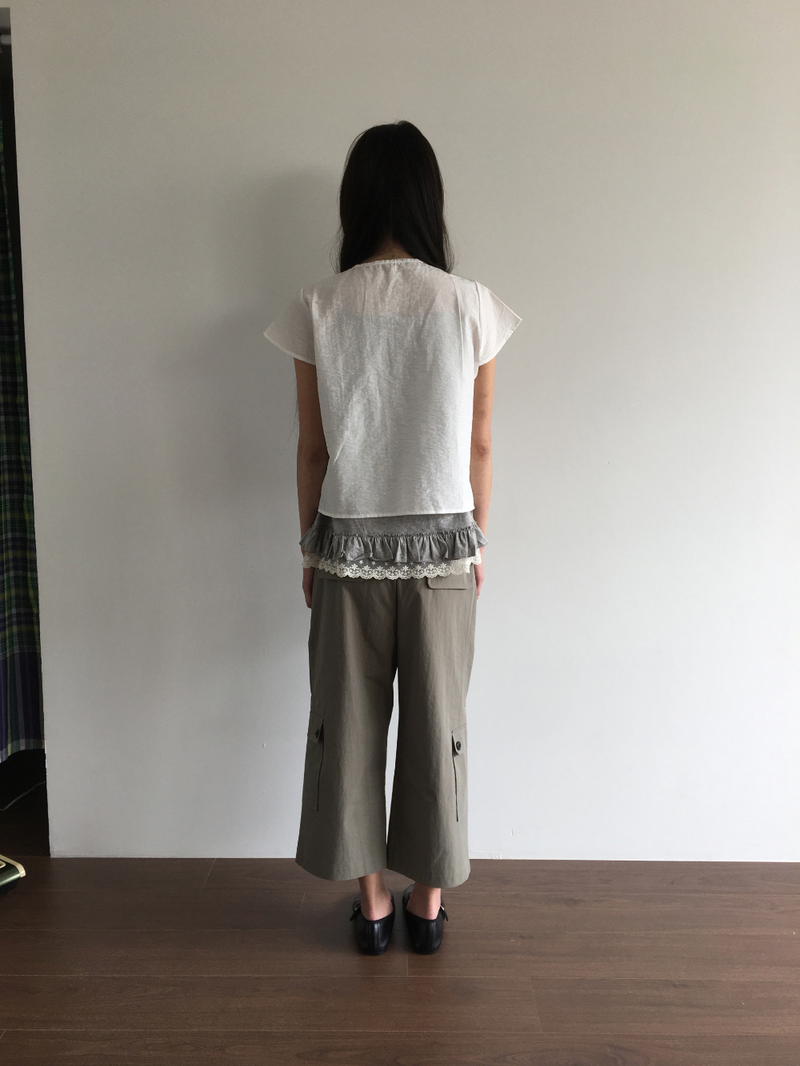 Wing Dot Shirring Blouse (2color)