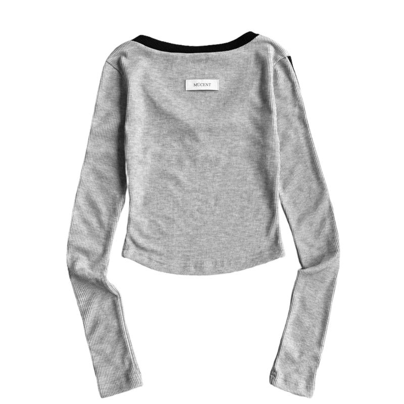 BINDING TRACK LINE V-NECK T (3color)
