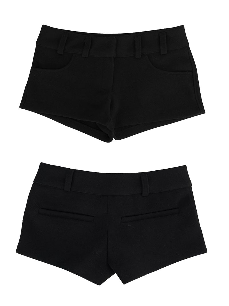 low-rise wool shorts (2color)