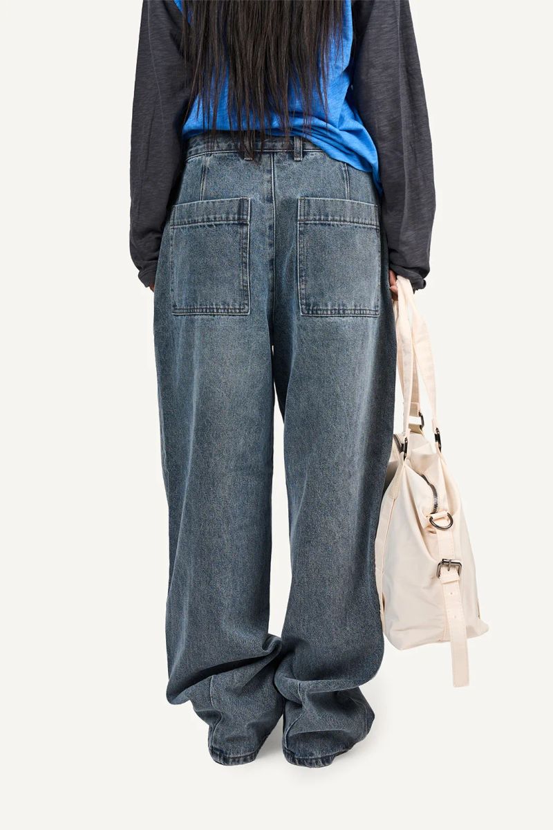 Essential Two Pintuck Denim Pants