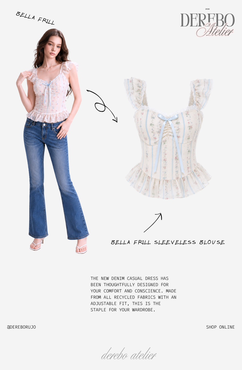 bella frill sleeveless blouse