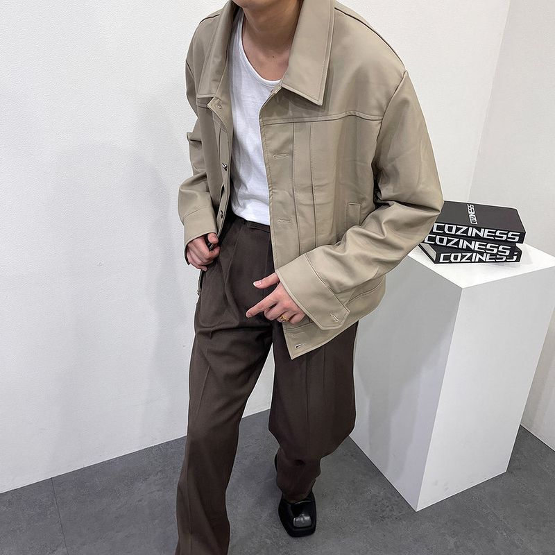 COZINESS（コジネス）の「EV leather pin tuck jacket (3 colors)（Jackets/Outerwear）」