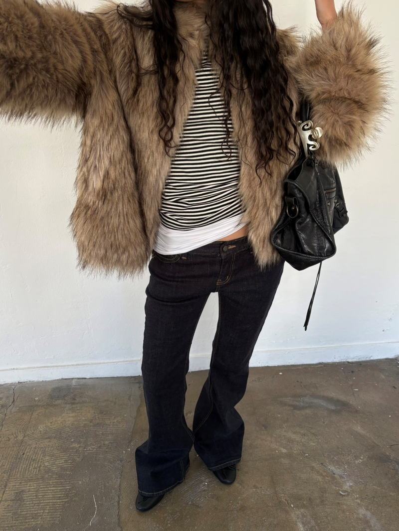 Clef hairy fur jacket
