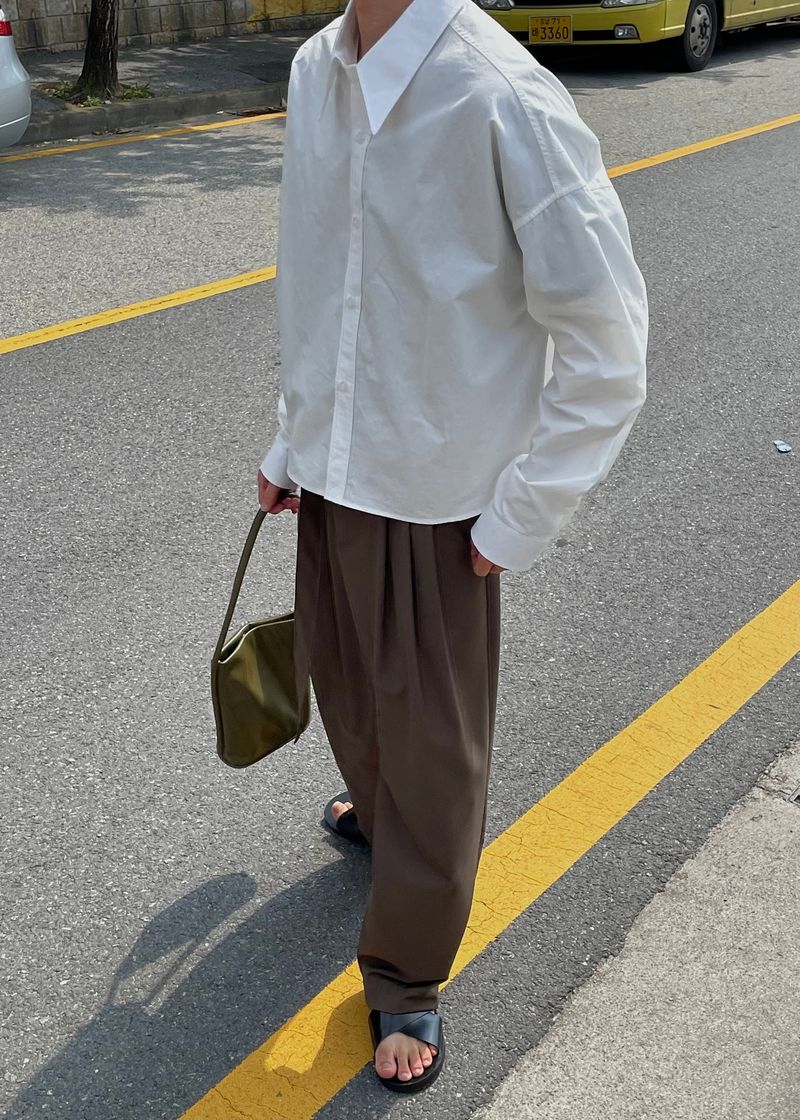 Pudding belt wide pants