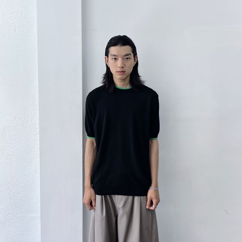 FADE MEET（フェードミート）の「Tonal Trim Knit Top（Tops）」