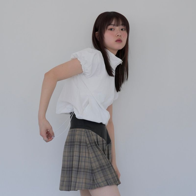 puff sleeve nylon tops