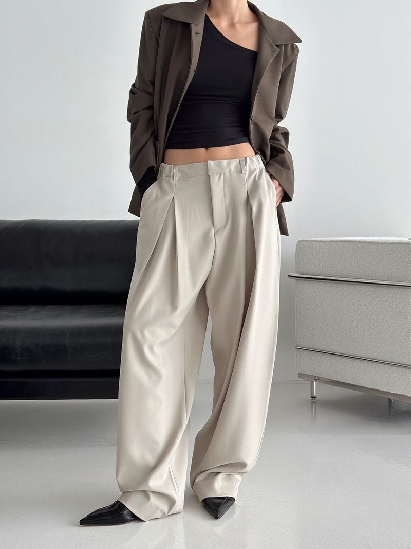 Pleddy Dear Each Tuck Slacks (3color)
