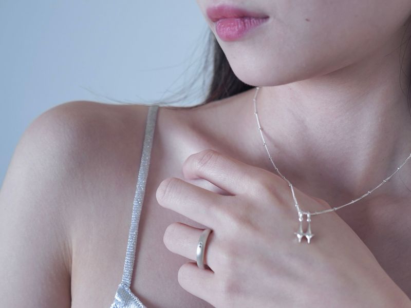 Double stars Necklace - Silver