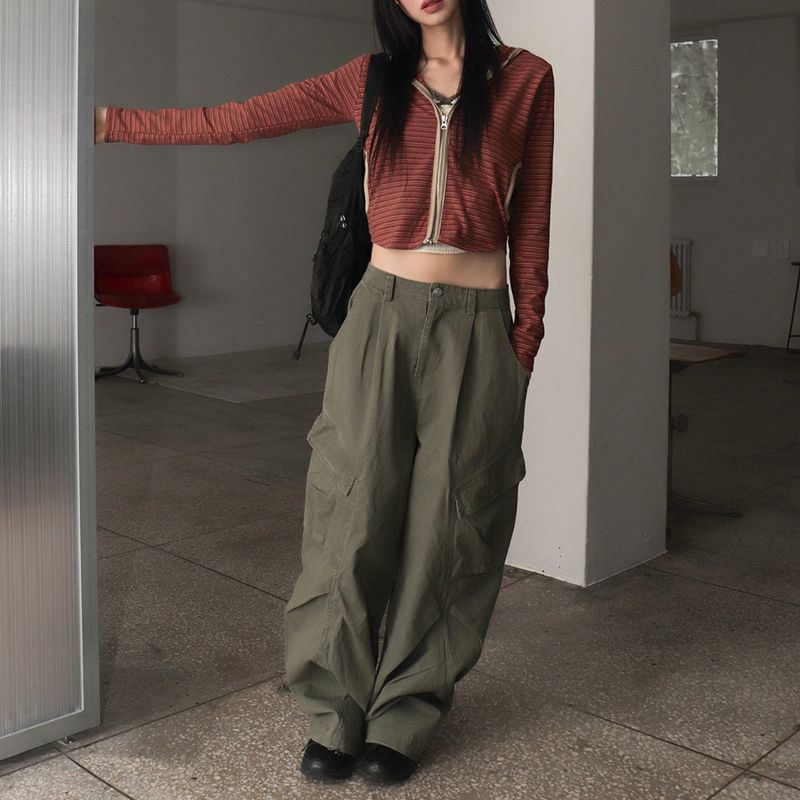 Vinic Pintuck Balloon Fit Diagonal Pocket Two-Way Cargo Pants
