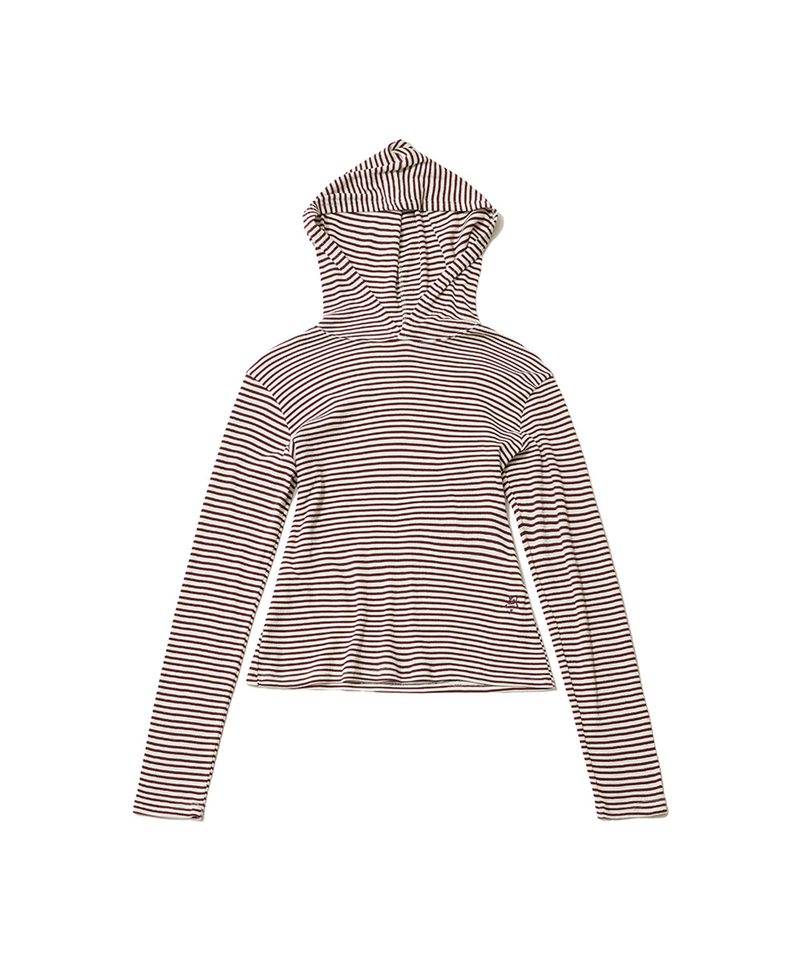 STAR STRIPE HOODIE - BURGUNDY