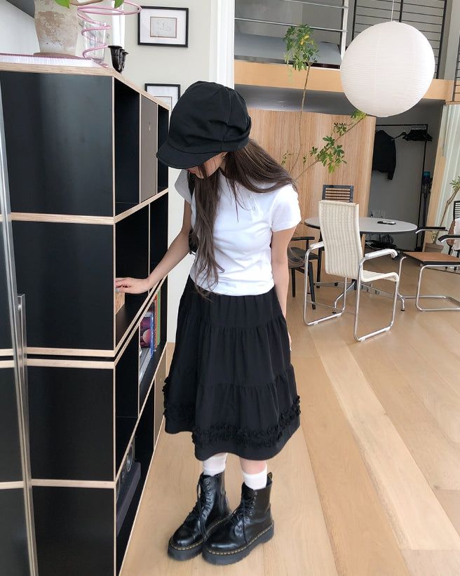 Eti Frill Tiered Midi Skirt