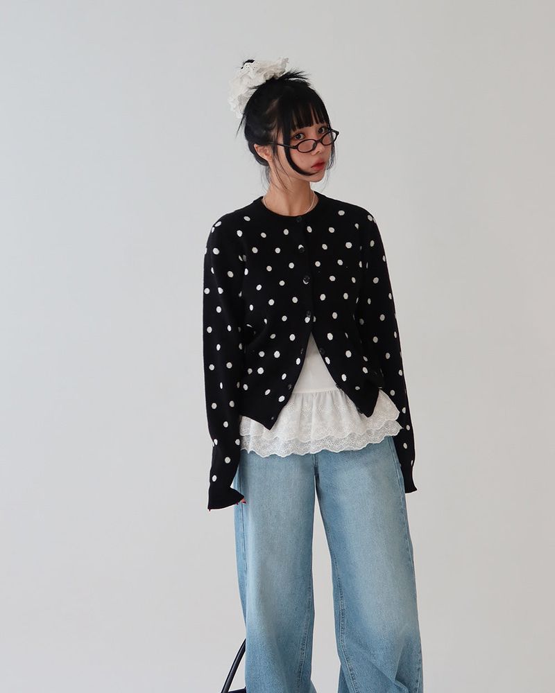 Dot dot basic cardigan