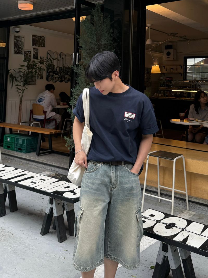 Quire patch embroidery short sleeve t-shirt