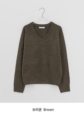 Husit Color Wool V-Neck Knit