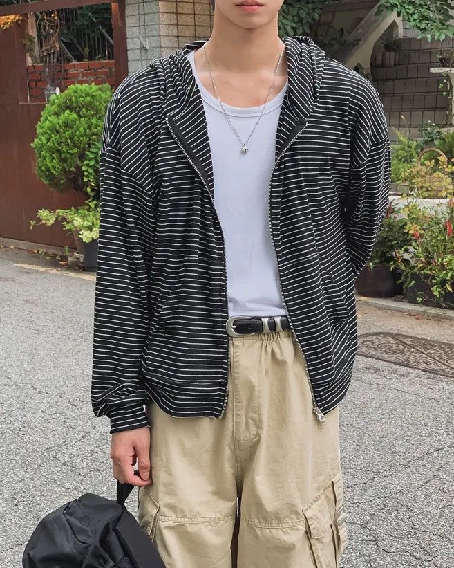 Benny Striped Hood Zip-Up