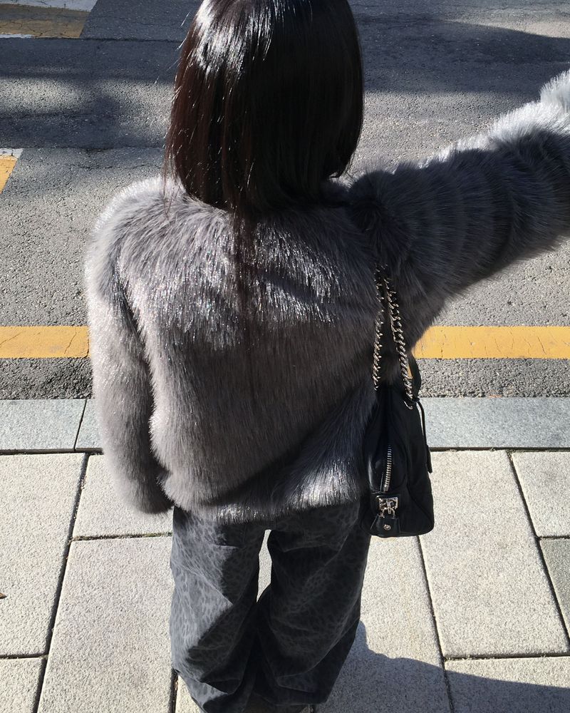 Dark fur jacket