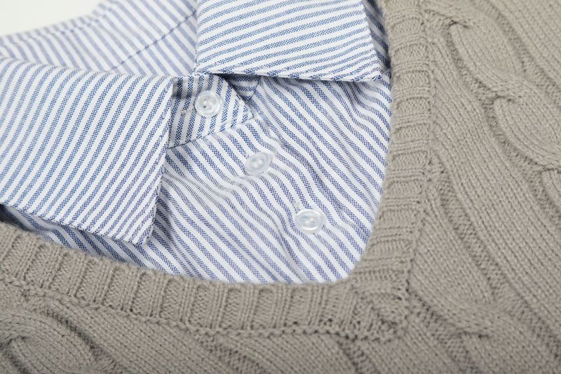 Harlow Shirt-Layer Cable Sweater