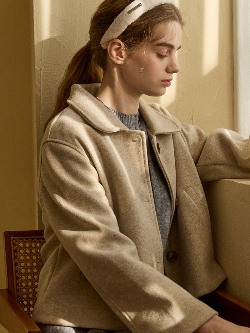 PINK PINEAPPLE（ピンクパイナップル）の「ROUND HALF COAT（Jackets/Outerwear）」