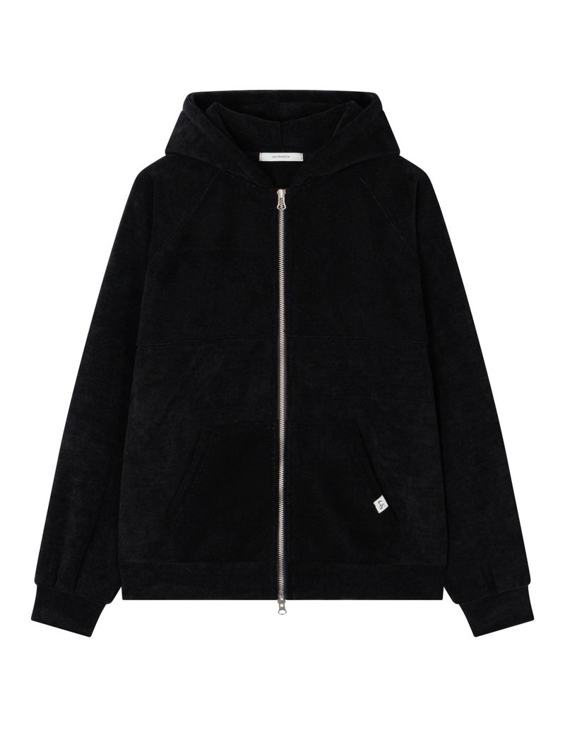 FLEECE HOODIE ZIP-UP(BLACK)