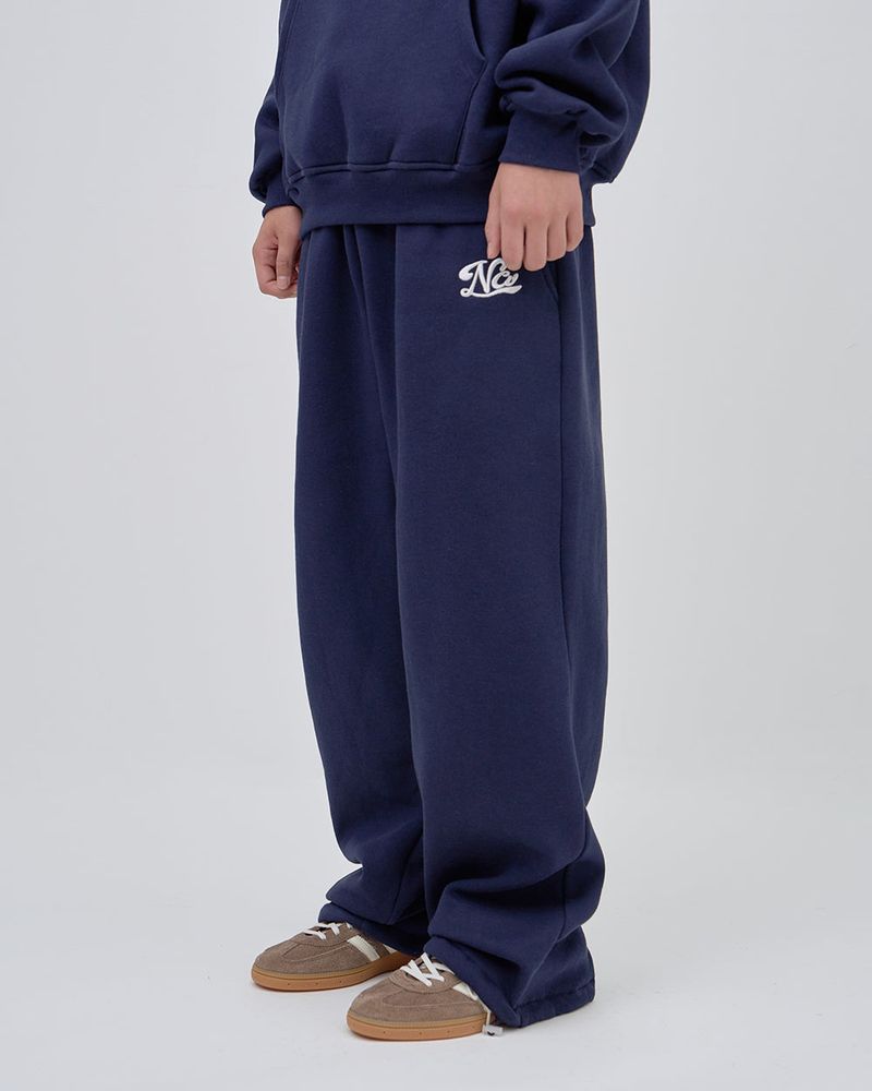 UNDERLINE LOGO SWEAT PANTS - NAVY