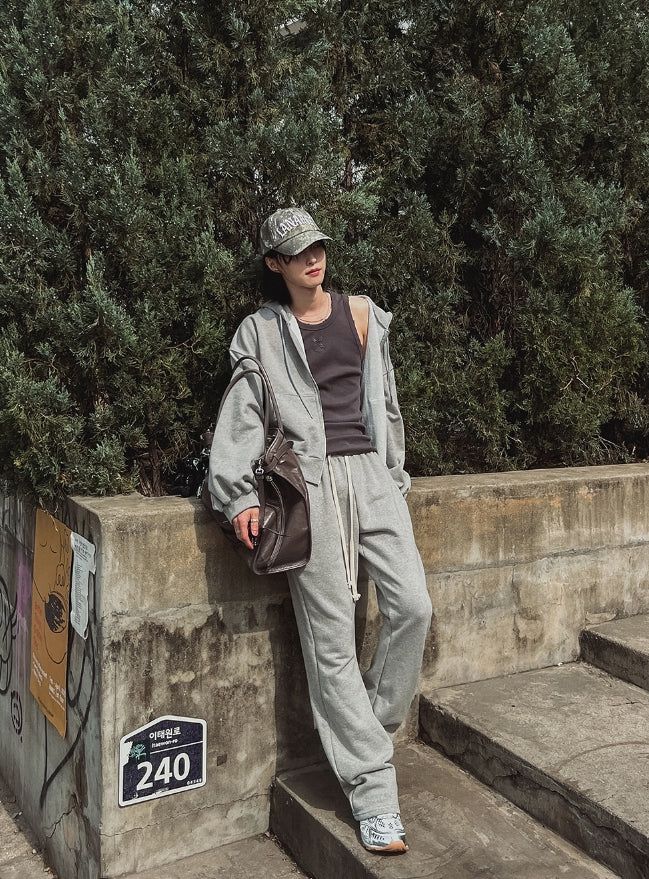 Resin flare fit banding pants