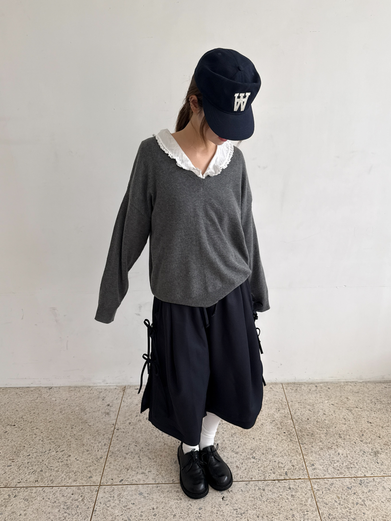 side ribbon wrap pants