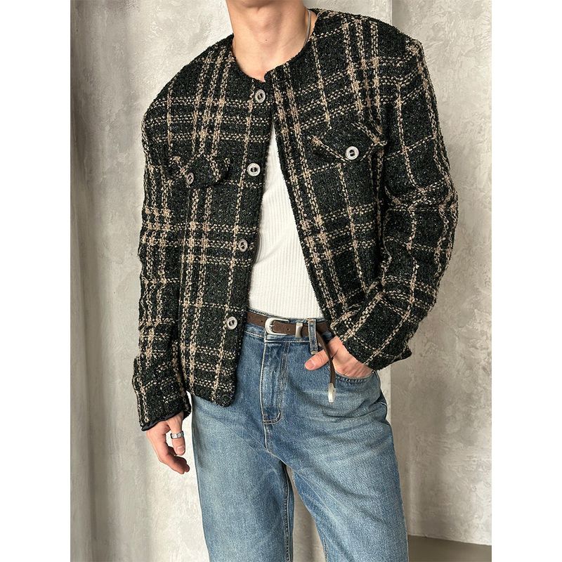 [F/W] Check two pocket tweed jacket(2color)