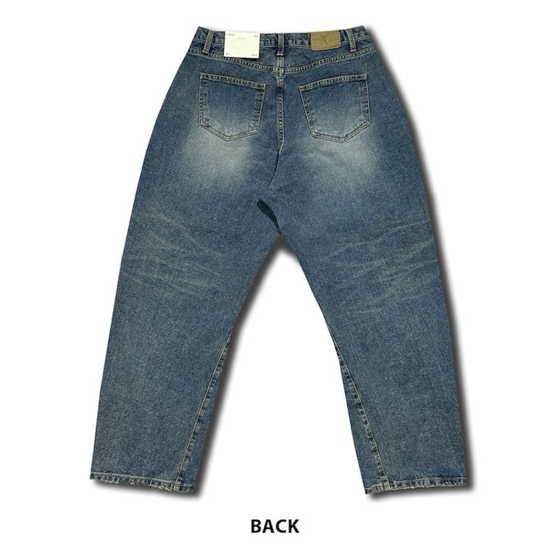 Curved Out Denim Pants (2 Colors)
