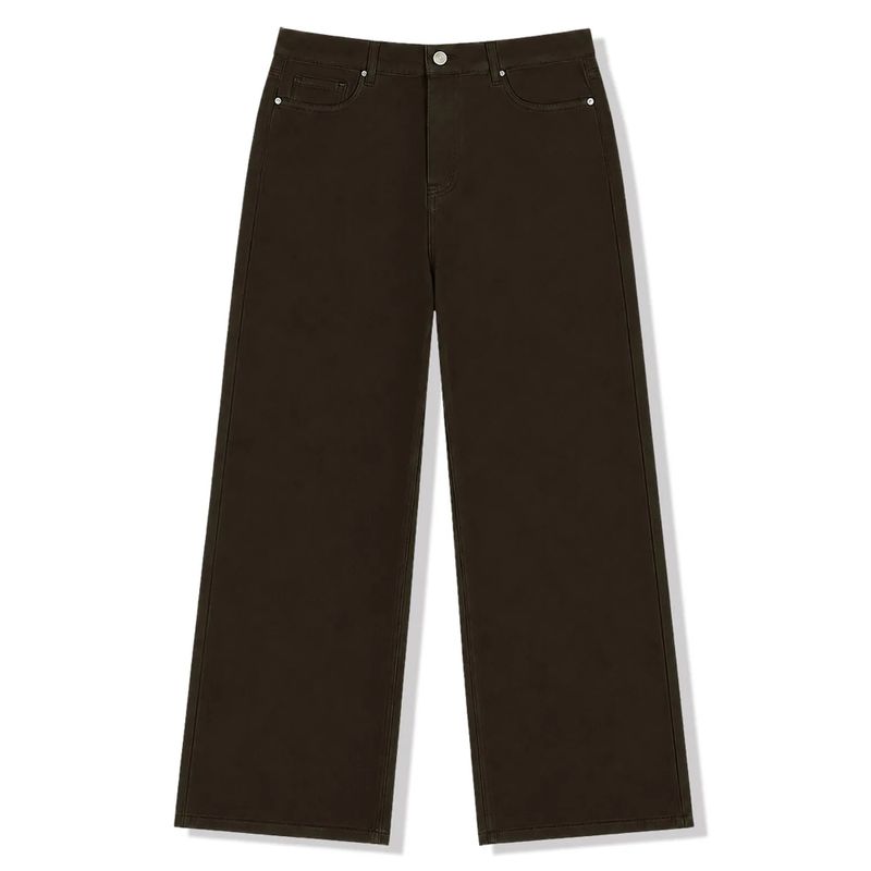 basic washing wide cotton pants (brown)